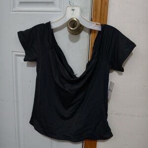Ardene Black Off Shoulder Short Sleeve Top